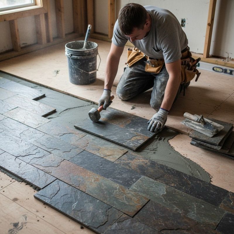 Slate Floor Installation in Olathe, KS
